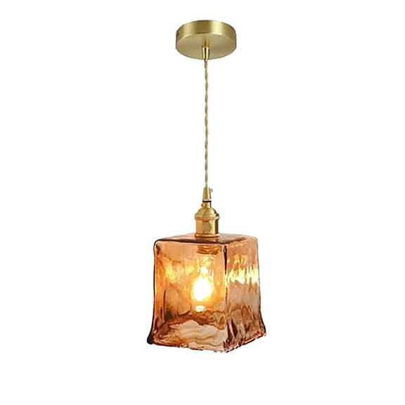 BallsFHK Retro Brass Glass Chandelier, Homestay Bar, Restaurant, Bedside Light, Creative And Personalized Coffee Shop, Living Room Lighting Fixtures