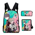 thumbnail image 4 of Shiro Seijo to Kuro Bokushi Merch Role Play 3pcs/set Zipper Backpack 3D Print Waist Bag Work Travel Cartoon Backpack, 4 of 6