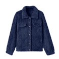 thumbnail image 4 of Coat for Women, Yigetop Winter Fleece Heating 2025 Jacket for Women Button Down Stand Collar with Pockets Coats Winter Jackets for Women Navy 2XL, 4 of 7