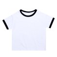 thumbnail image 2 of Ruyang Boys Ringer T-Shirt Soft Cotton Blend Retro Athletic Tee Girls Vintage Contrast Trim Sports Top School Preppy Summer Tshirts, 2 of 5