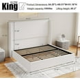 thumbnail image 4 of Merluxy King Bed Frame with Lift-Up Storage, Linen Upholstered Platform, Wingback Headboard, No Box Spring Needed, White, 4 of 7