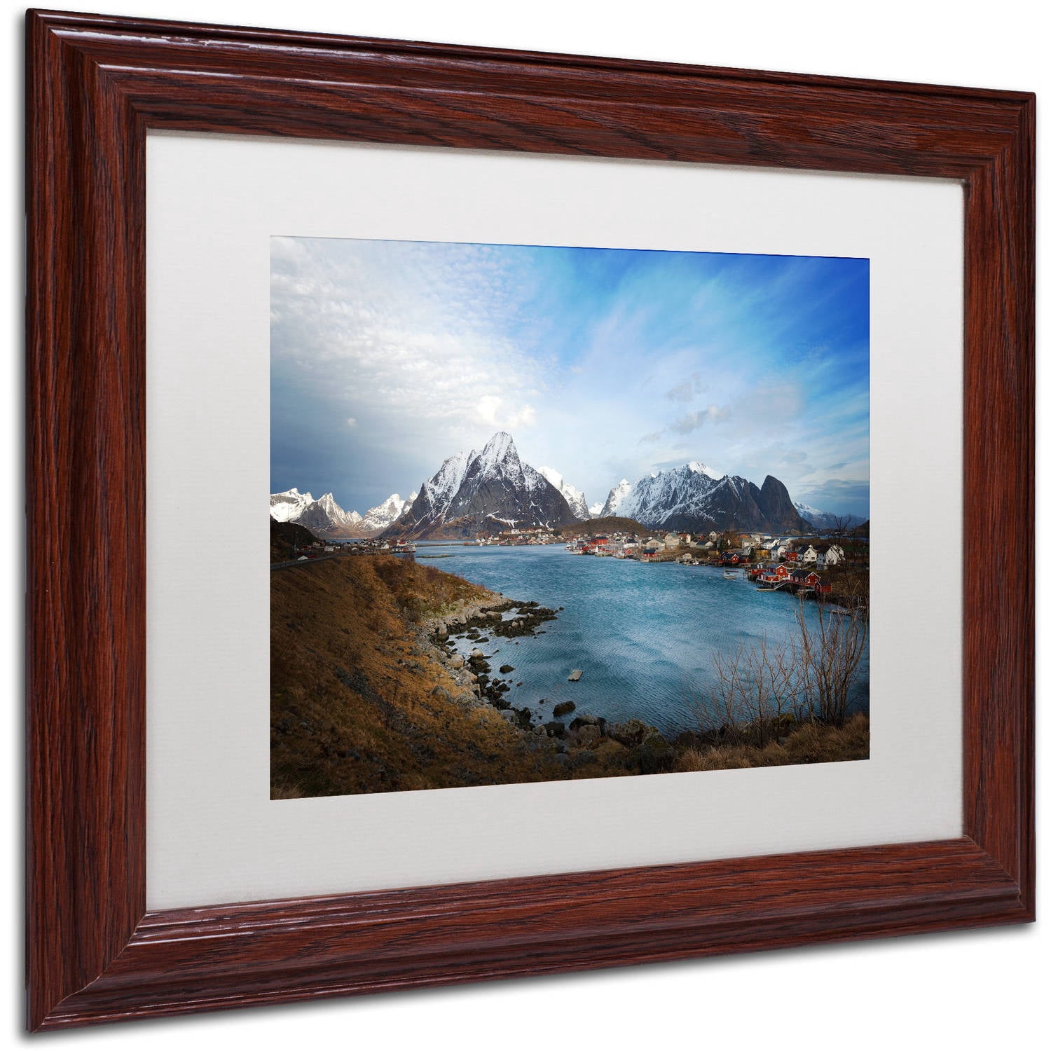 Trademark Fine Art "Reine - Norway" Canvas Art by Philippe Sainte-Laudy, White Matte, Wood Frame