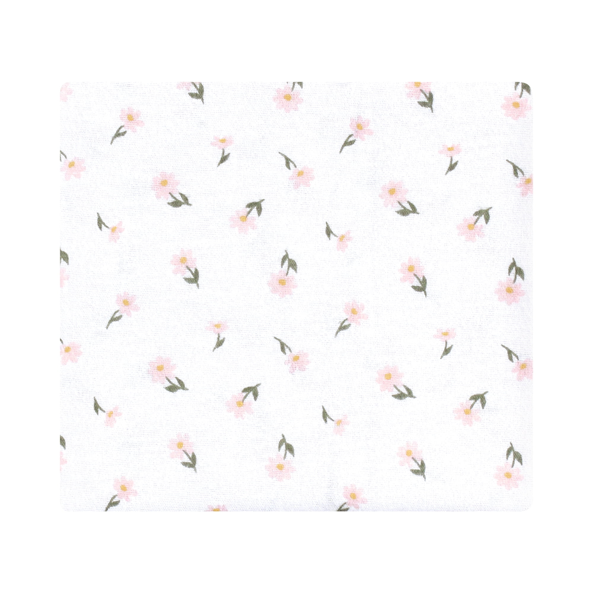 Little Treasure Hudson Baby Cotton Poly Flannel Receiving Blankets Multipack, Sage Green Floral, 30x30 inches