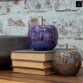 thumbnail image 3 of Sorrel Pearlescent Apple Decor – Decorative Ceramic Apple Figurine, Modern Home Table Decor, Glossy Finish Accent for Living Room, Office & Shelf Decoration (Large, Peach), 3 of 8