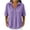 Purple, variant on Women's Shirt Tops Short Sleeve Collared Button Snap V Neck Waffle Knit Summer Blouses Solid Color Lightweight Breathable Casual Tunics