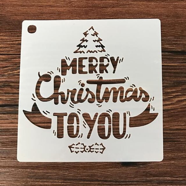 Fiudx Juego de Plantillas Navideñas, 10 Plantillas para Decorar Pasteles, Diseño Blanco Translúcido, Fácil de Limpiar, Impresión Creativa de Patrones, Utensilios de Cocina para Hornear, Tamaño 150 X