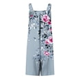 thumbnail image 4 of Women Summer Jumpsuit​ Fashion Relaxed Fit Printed Sleeveless Shorts, Button Front with Pockets for a Fun, Playful Style Gray XL, 4 of 5