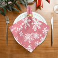 thumbnail image 2 of Satin Native Fab Cotton Dinner Napkin Charming Snowflakes on Pin Reusable, 2 of 8