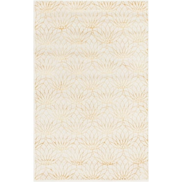 Marilyn Monroe Glam Collection Area Rug - Dahlia (4' 1" x 6' 1" Rectangle White Gold/Gold)