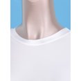 thumbnail image 7 of YONGHS Women's Shiny Glossy Basic Plain Round Neck Short Sleeve Stretchy T-Shirts Sportswear White L, 7 of 7