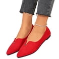 thumbnail image 2 of Domuza Women's Casual Slip-On Shoes, Versatile Flat Sole Footwear for Everyday Wear, Comfortable for Work and Casual Outings Red 8（EU-40）, 2 of 6