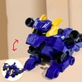 thumbnail image 5 of Dinosaur Transform Car Toy, Collision Deformation Robot Vehicle, Push-Pull Wheels Engineering Play, Blue Plastic Interactive Learning Gift for Boys, 5 of 8