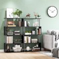 Modern SShaped 5 Tier Room Dividing Bookcase Wooden Storage Display
