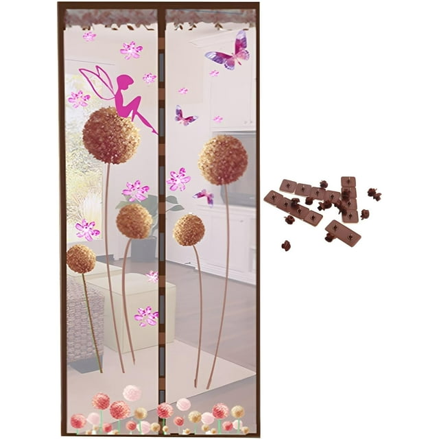 Door mesh Screen with Magnet, Fly Hanging Temporary Magic Patio mesh Magnetic Screen Door mesh Front Door, Back French Mosquito Bug Door Screen net Cover Curtain Doorway