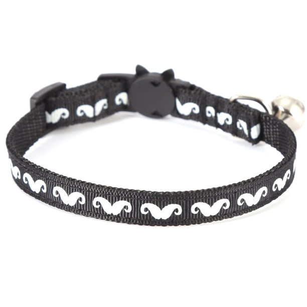 Collar luminoso para gatos, collar para gatos y perros con cascabel, garra de gato, barba negra, S 1.0 * 28cm