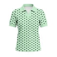 thumbnail image 4 of Posijego Womens Summer Tops Polka Dot Print Short Sleeve T-Shirts Collared Golf Tennis Shirts Casual Dressy Blouses for Ladies, 4 of 5