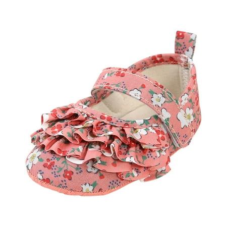 

Utoimkio Baby Walking Shoes for Boys Clearance Classic Floral Toddler Baby Shoes Princess Girl s Soft Sole Shoes Casual Newborn Sandals
