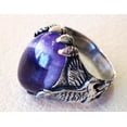 thumbnail image 3 of Amethyst Mans Ring, Natural Amethyst, Eagle Claw Ring, Silver Jewelry, 925 Silver Ring, Birthday Gift, Heavy Mens Ring, Arabic Design, Ottoman Style Ring, Christmas, Turkey Mens Signet Ring, 3 of 5