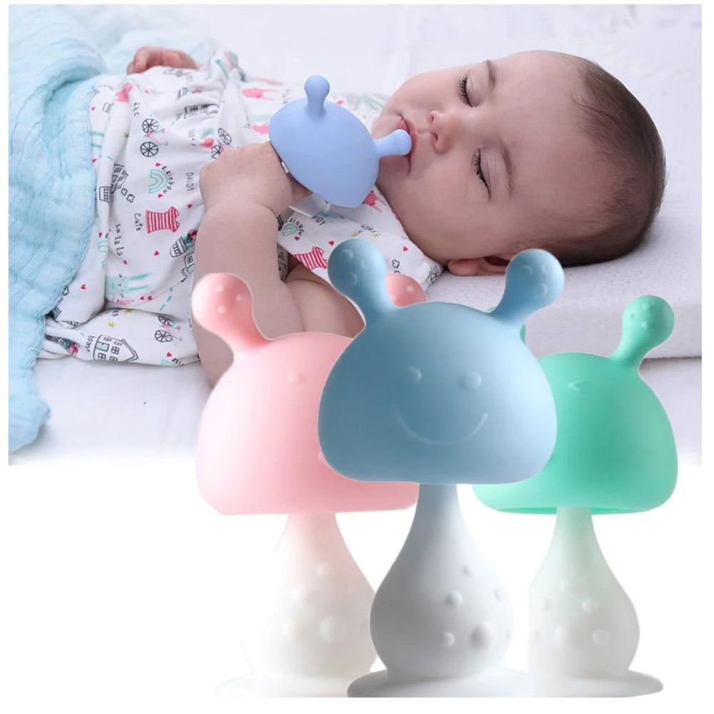 Visland Visland Silicone Teething Toys Infant Teether, Mushroom Teether