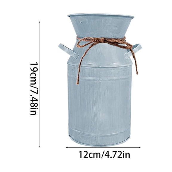 Metal Flower Vase,Floral Buckets with Twine Bow for Dining Room Table Home Wedding