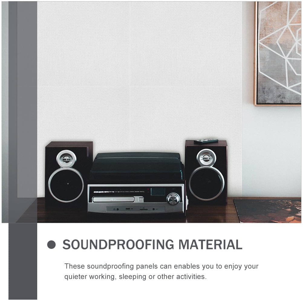 HONITANO White Felt Acoustic Soundproofing Panels 2-Pack for Office, Theater, Studio 11.8x11.8x0.35in