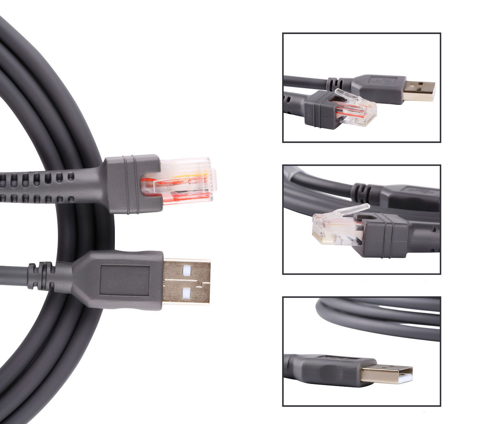 15ft 5m USB Cable for Symbol motorola barcode scanner LS4008 2208 LS7808 DS3400 