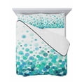 thumbnail image 7 of Quilts Twin-XL Size Bedding Set, Ombre Teal Polka Dot Lightweight Quilted Comforter, Abstract Watercolor Geometric Gradient Soft Bedspread Coverlet with Pillow Covers for All Season, 68" x 98", 7 of 7