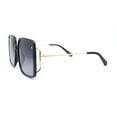 thumbnail image 3 of Classic Womens Butterfly Rectangle Oversize Fashion Sunglasses Black Gold - Smoke, 3 of 4