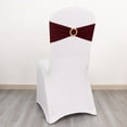 thumbnail image 6 of BalsaCircle 5 Spandex Burgundy 5x14" Stretchable Chair Sashes with Gold Rhinestone Buckles Party Decorations, 6 of 8