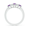 thumbnail image 2 of ANGARA Natural Oval Three Stone Amethyst Engagement Ring with Diamonds in 14K White Gold for Women (Size-6x4mm) | February Birthstone, Anniversary, Jewelry Gift for Women | Natural Amethyst Ring, 2 of 9