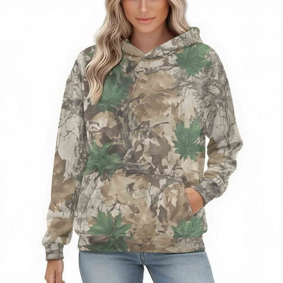 Hilzaten Womens Graphic Tops Pullover Casual Hooded Loosse Long Sleeve Sweatshirt for Women
