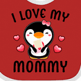 thumbnail image 4 of Inktastic I Love My Mommy with Cute Penguin and Hearts Girls Baby Bib, 4 of 4