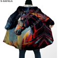 thumbnail image 1 of Cazador de Sueños nativo con estampado 3D de plumas de caballo para hombres, abrigo grueso y cálido con capucha, abrigo de lana a prueba de viento, bata, manta, 3, 1 of 4