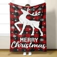 thumbnail image 6 of LanSuare Reindeer Plaid Christmas Throw Blanket, 29x39Inch Polyester Fiber Soft Warm Lightweight Blanket , for Sofa, Travel, Stocking Stuffers & Gifts, 6 of 6