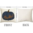 thumbnail image 2 of Blue Pumpkin Pillow Cover 18x18 Inch Thankful Throw Pillow Covers Outdoor Decorative Autumn Pillow Case for Fall Thanksgiving Halloween Home Decor Pillow Case for Couch Sofa, 2 of 6