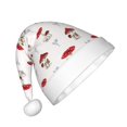 thumbnail image 2 of Honeii Different Mushrooms Print Hat Santa Claus Hat For Xmas Party, Christmas Caps For Boys Girls Child,Christmas Beanie, 2 of 6