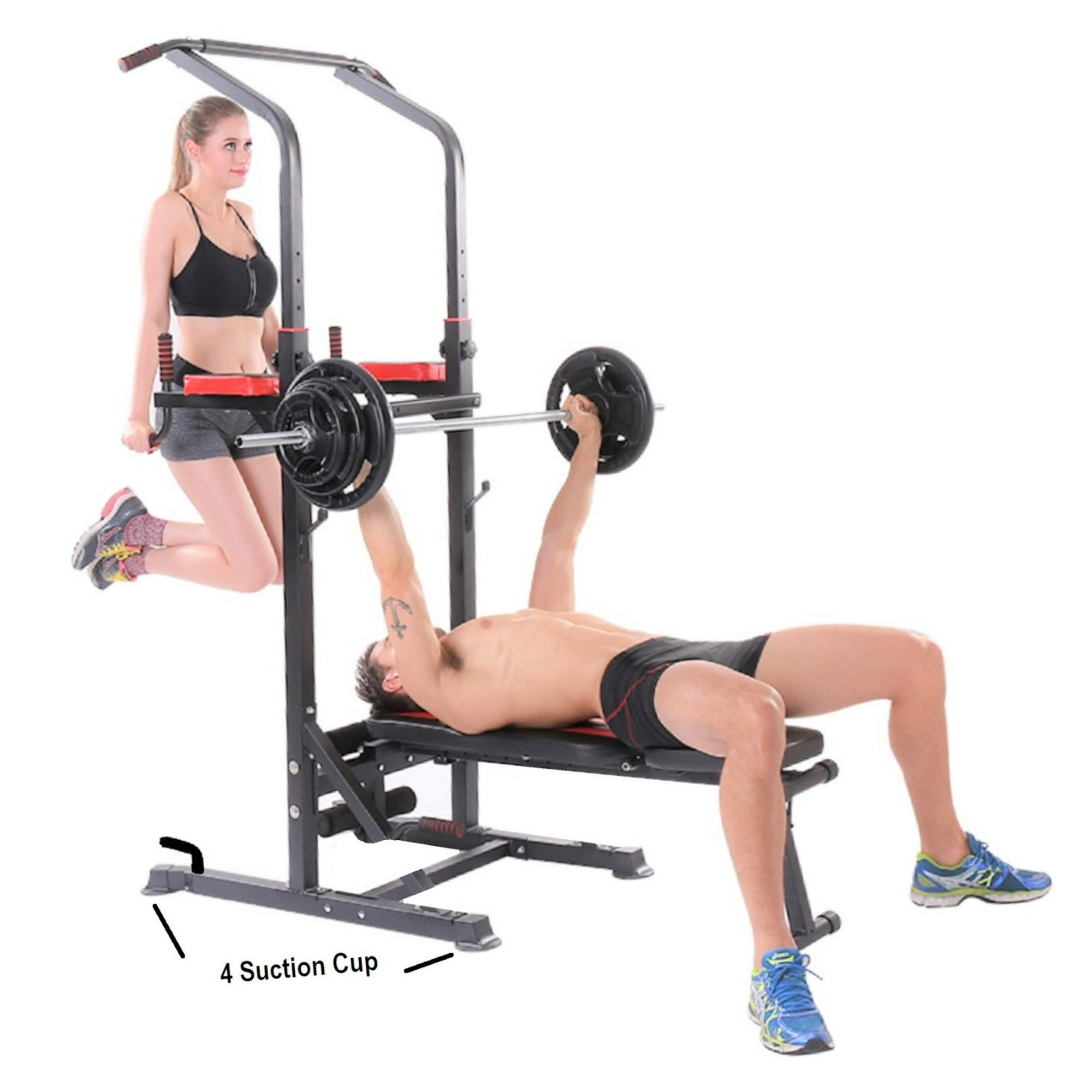 X Factor Multi Function Power Tower with Sit Up Bench Adjustable Height Pull Up Tower Heavy Duty Dip Station Fitness Exercise Equipment for Home Gym Station Dip Stand Pull Up Push Up