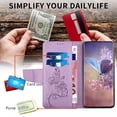 thumbnail image 3 of Wallet Case for Samsung Galaxy S23 Plus, Butterfly Embossed Pattern Luxury PU Leather Magnetic Flip Folio Cover with Card Slots Holder Kickstand Wrist Strap Soft Silicone Shockproof Case,Purple, 3 of 8