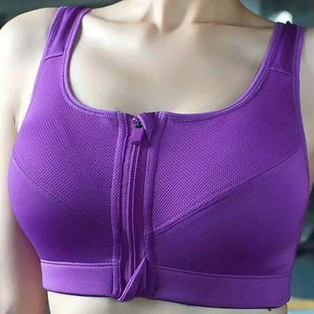 

MRULIC intimates for women Tops Bra Vest Yoga Workout Sports Padded Running Fitness Womens Underwear Purple + XXL