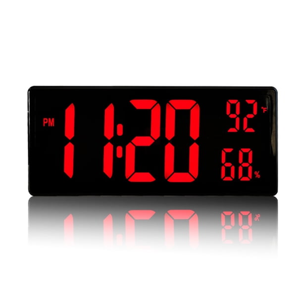 Reloj de pared electrónico temperatura y humedad pantalla grande luminosa Vhermosa