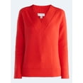 thumbnail image 5 of Free Assembly Women's Deep V-Neck Sweater with Long Sleeves, Midweight, Sizes XS-XXL, 5 of 5