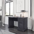 thumbnail image 2 of BELLEZE Bonelli 50" Executive Desk with 2 Storage Drawers, Rustic Grey, 2 of 7