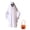 B604, variant on Halloween Ghost Costume Cloak and Robe for K'ids and Adults, White Spooky Cape with Pumpkin Bag, for Halloween Party Haunted House Role Play Costume, S/M/L (31.5/37/57.5 Inches)