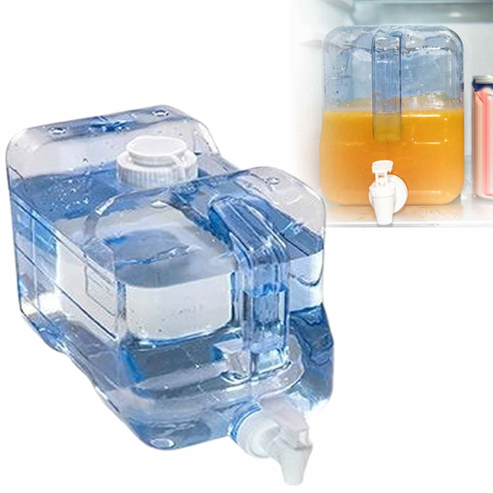 2 Gallon Water Jug with Spigot, Portable Water Container with Lid & Handle, Bpa-Free Plastic Storage Tank for Camping, Hiking, Emergency Preparedness by Goohae, Clear One Size