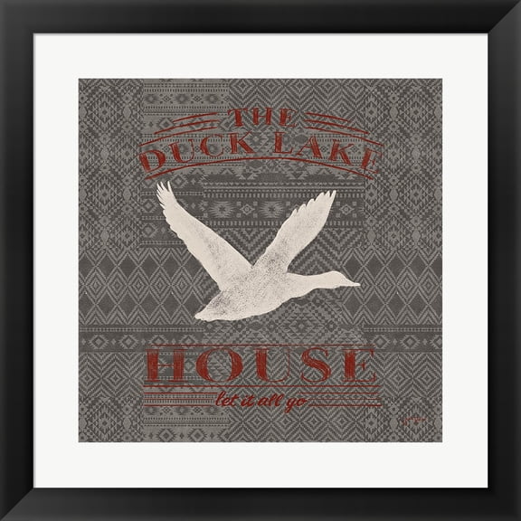 Soft Lodge II Dark with Red by Janelle Penner, Framed Wall Art, 19.5W x 19.5H