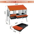 thumbnail image 4 of Garvee Rollaway Chicken Nesting Box – 3-Compartment Metal Hen Laying Nest with Galvanized Pull-Out Egg Collection, Ventilated Waterproof Roof, Wall or Floor Mount, Easy Clean – Orange, 4 of 8
