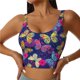 thumbnail image 1 of Fotbe Paint Butterflies Sujetador Deportivo Largo sin Aros para Mujer con Almohadillas y Soporte Medio, Transpirable y Absorbente, Camiseta Tipo Chaleco o Tank Top-Small, 1 of 8