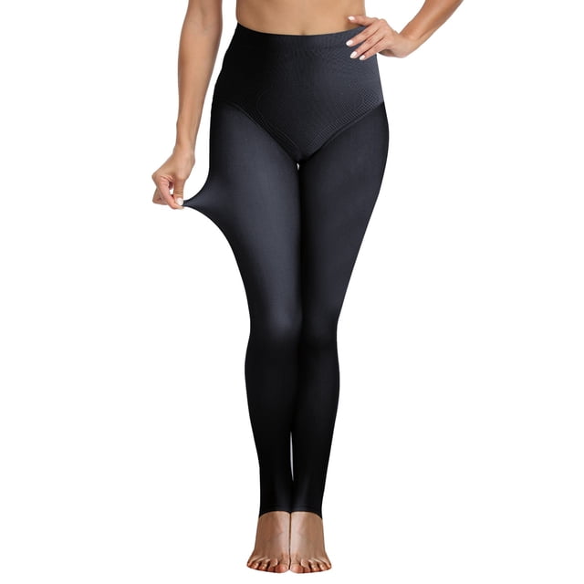 Gibobby Leggings Afelpados Mujer Medias cálidas para mujer, medias cálidas transparentes lana invierno para mujer, medias cálidas(Negro, 200G)