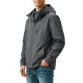 thumbnail image 3 of Sevevn Men 3 In 1 Rain Jacket Detachable Hood Regular Fit Waterproof Shell With Fleece Liner Chest Zip Pocket Side Pockets Elastic Cuffs For Hiking Wear, 3 of 8