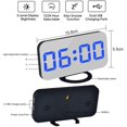 thumbnail image 2 of Digital Alarm Clocks,6.5 Inch Large Display LED Mirror Electronic Clock, with Dual USB Charging Ports,Snooze,12/24H,3 Adjustable Brightness,for Bedroom Home Office - Blue, 2 of 7